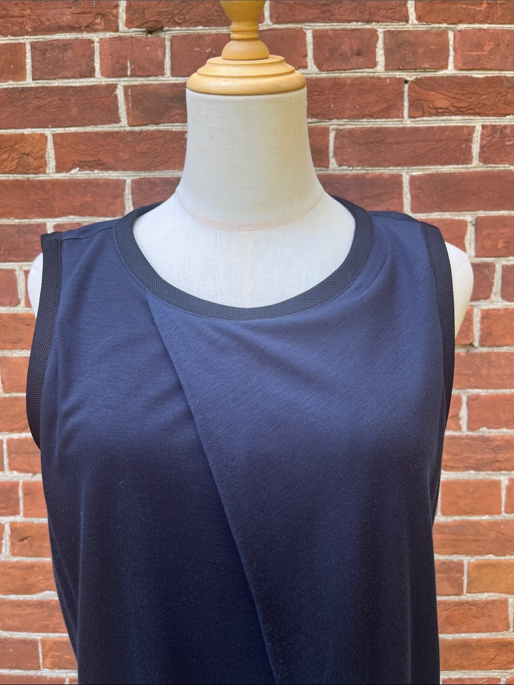 Helmut Lang Two Tone Black Blue Asymmetrical Draped Sleeveless Dress - Picture 4 of 7